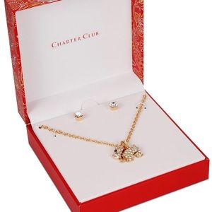 NWT Charter Club Earrings and Necklace Jewelry Gift Set